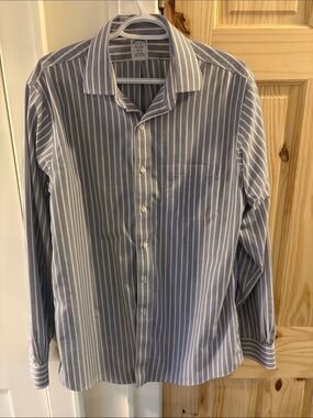 Brooks Brothers Vertical Stripe Dress Shirt 100% Supima Cotton Non Iron 16-36